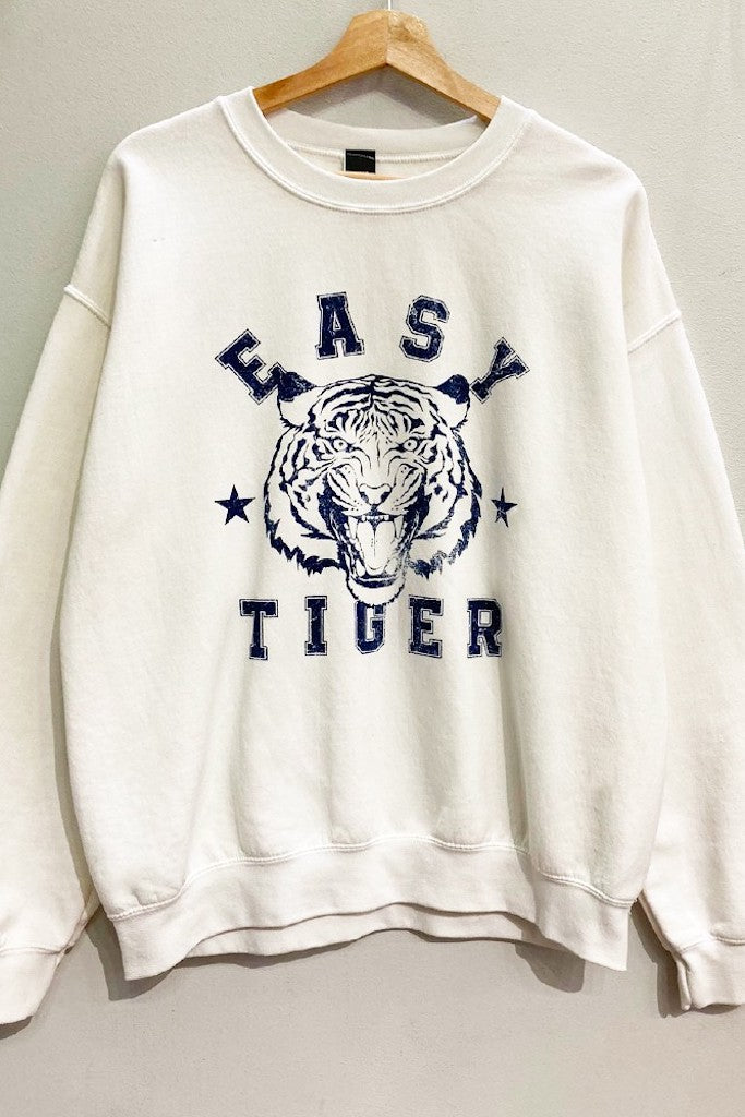 Easy Tiger Graphic Sweatshirt Cream