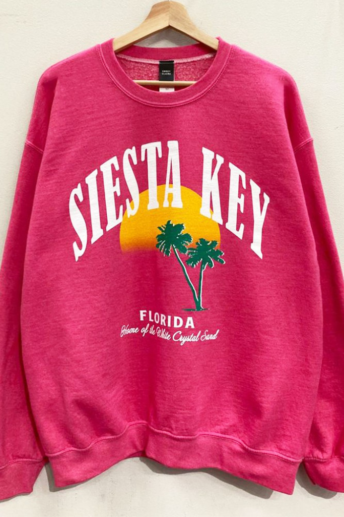 Siesta Key Pink Graphic Sweatshirt