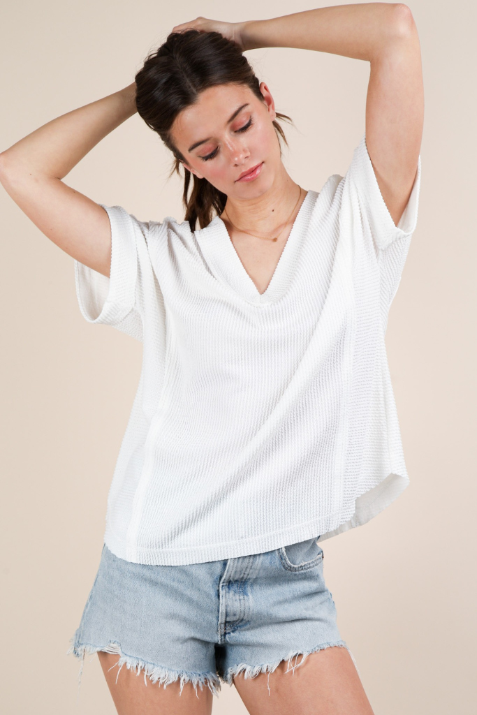 Cherish Me Ribbed Top - Off White