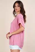 Cherish Me Ribbed Top - Pink