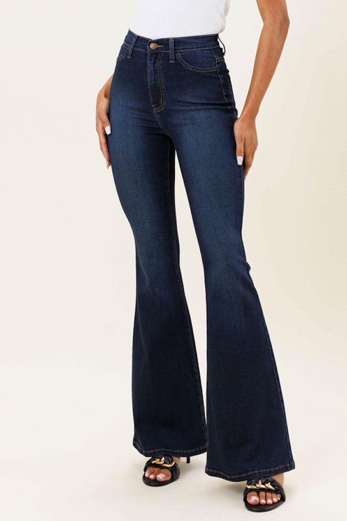 High Rider Flare Jeans- Dark Wash