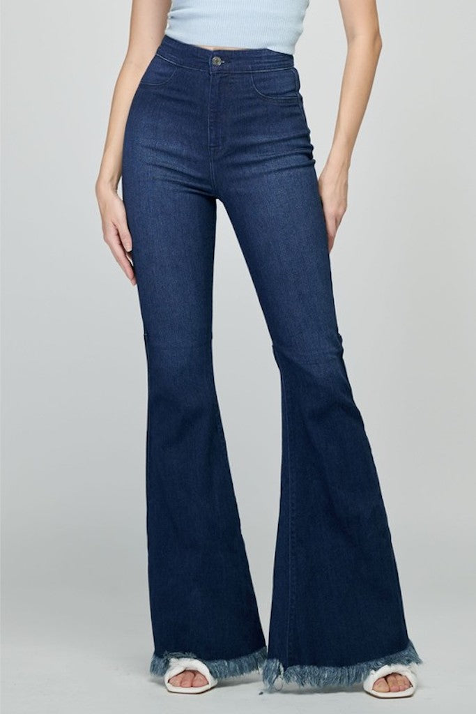 Trouble Flare Jeans- Dark Denim