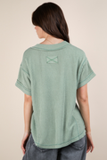 Cherish Me Ribbed Top - Sage