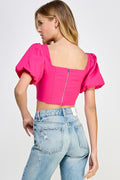 Meet Me Halfway Crop Top- Fuchsia