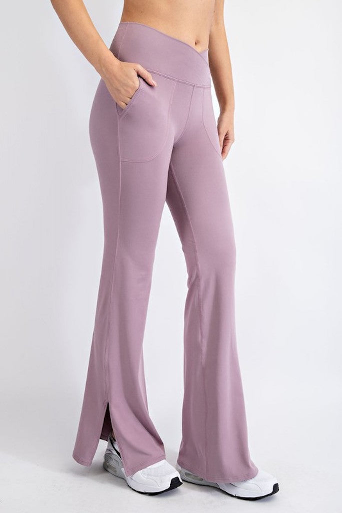 Lululemon Groove Pant Size 6 US Charcoal Grey Pink Flare Leggings