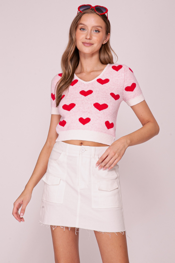 Good Looking SweetHeart Top - Pink/Red