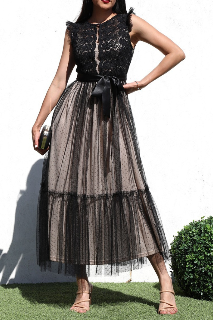 Catwalk Crush Ruffled Maxi Dress - Black