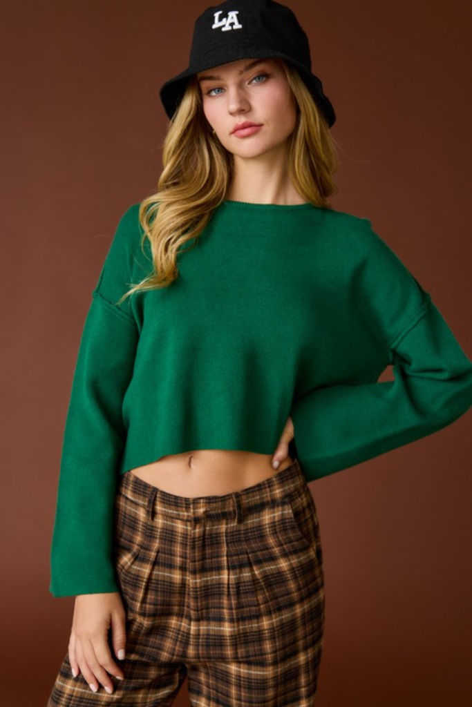 Rosalind Crop Top - Hunter Green