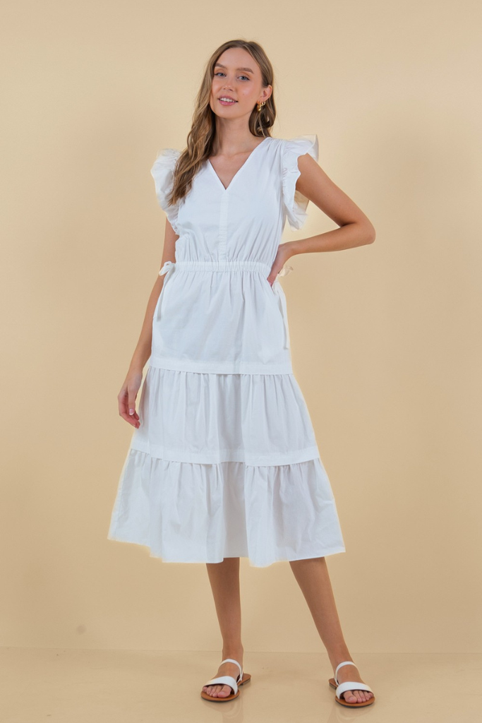 Endure Love Midi Dress - White