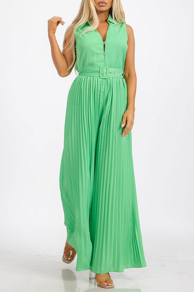 Matilda Wide Leg Jumpsuit - Kelly Green