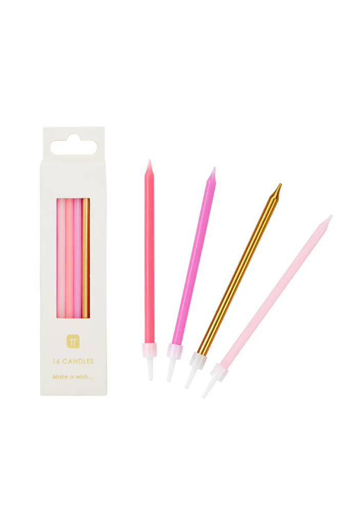 Birthday Candles - Pink/Gold