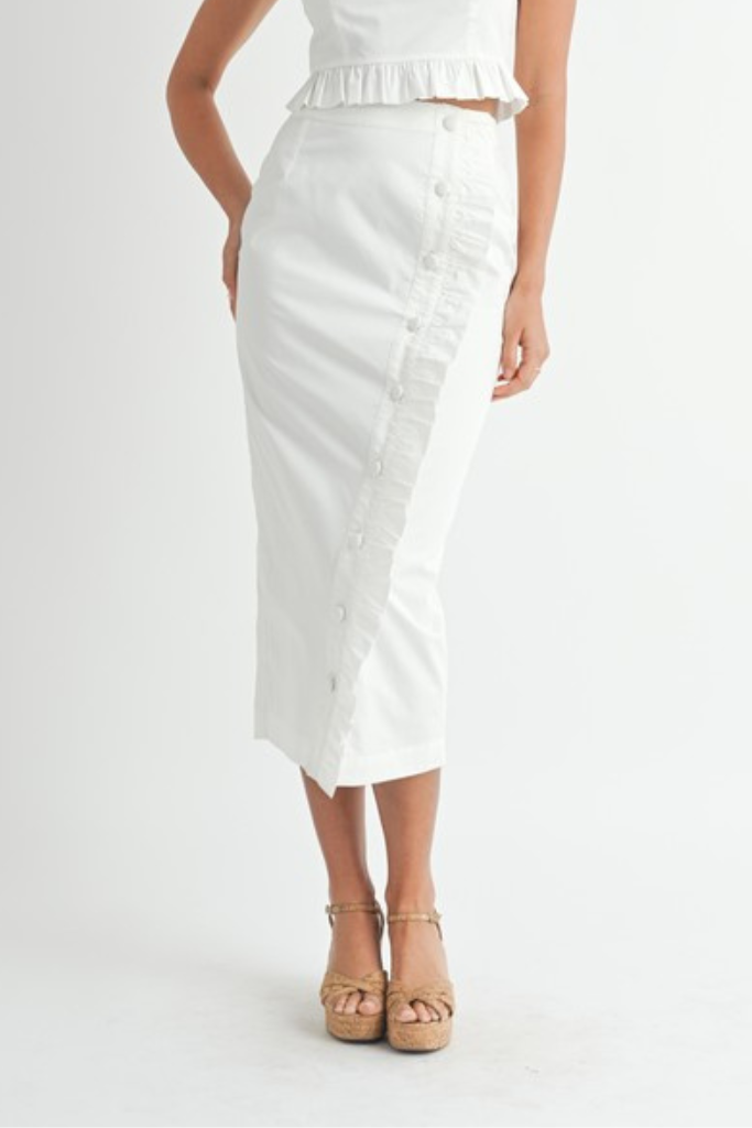 Rowena Midi Skirt - White