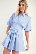 Roxy Pleated Dress - Blue