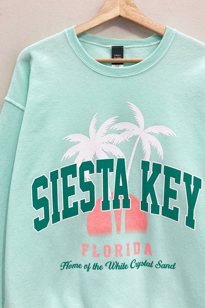 Siesta Key Graphic Sweatshirt - Aqua