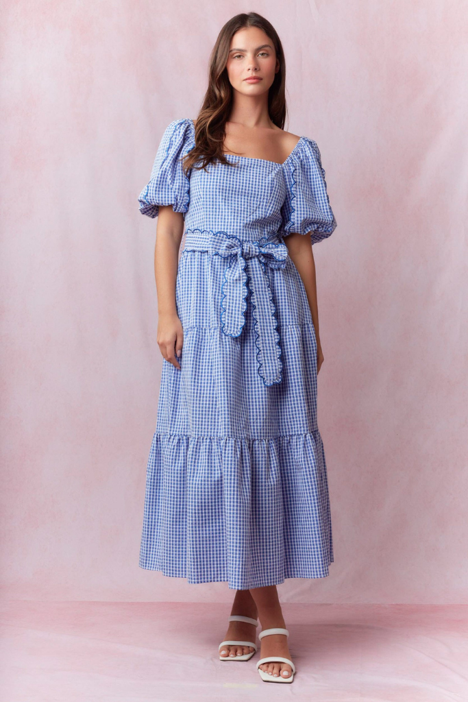 Finer Things Dress - Blue/White