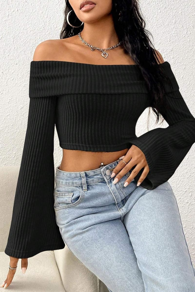 Break Hearts Crop Top - Black