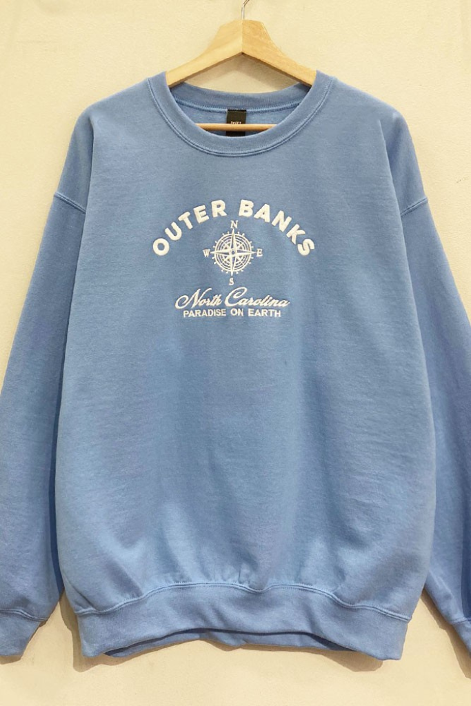 Outer Banks Coast Sweatshirt - Light Blue