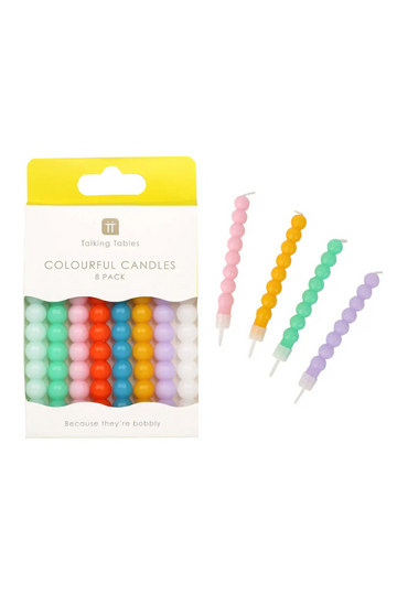 Colorful Bobble Candles - 8 Pack