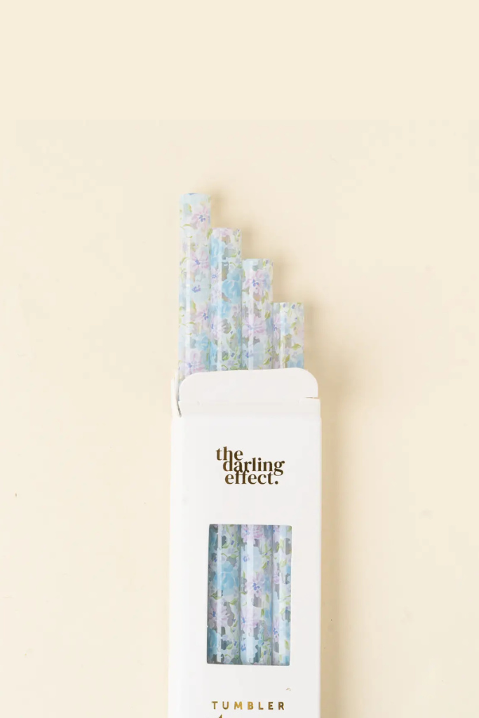 40oz Tumbler Straws - Secret Garden Blue