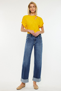 Big Heart Wide Leg Jeans - Dark Wash