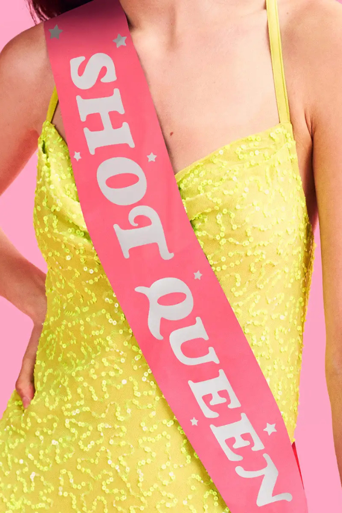 Shot Queen Birthday Sash - Pink