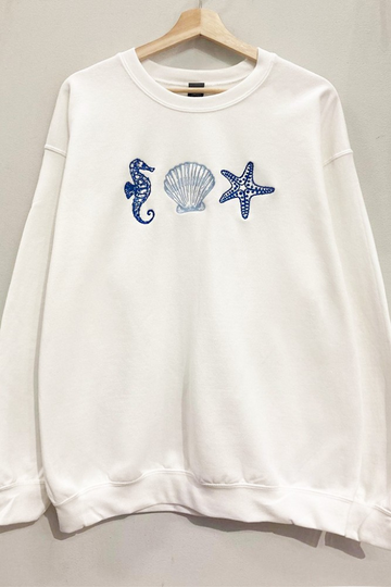 Marine Bliss Sweatshirt - Blue/White