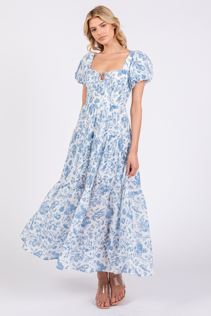 AnnMarie Floral Maxi Dress - Blue