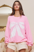 All About The Bow Sweatshirt - Baby Pink