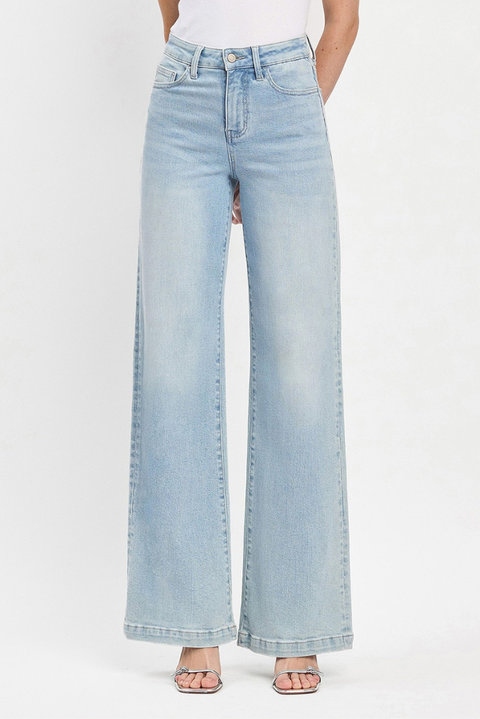 Ignite You Wide Leg Jeans - Light Wash