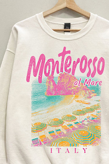 Monterosso Italy Graphic Sweatshirt - Cream