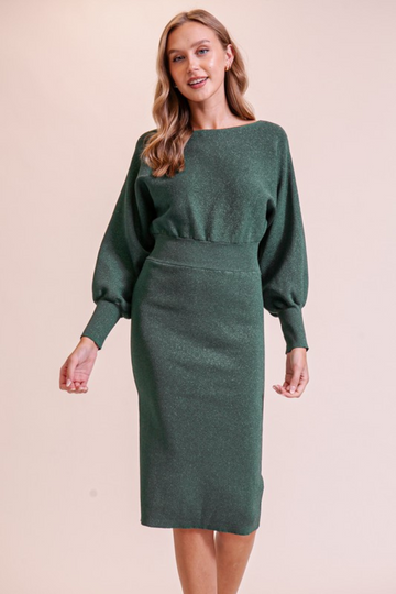 Been Busy Elegant Midi Dress - Hunter Green