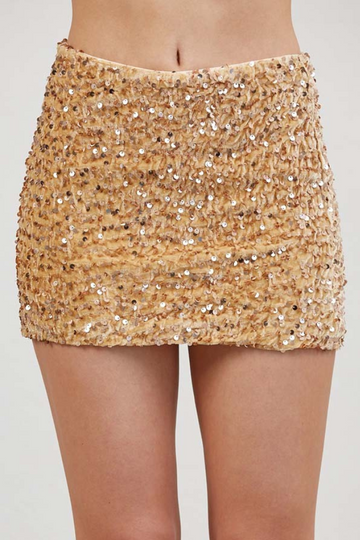 So Charmed Sequin Mini Skirt - Gold