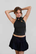 Donna Scarf Top - Black