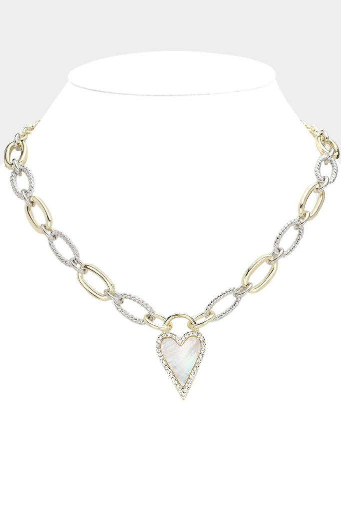 Make You Mine Heart Necklace - Gold/Silver