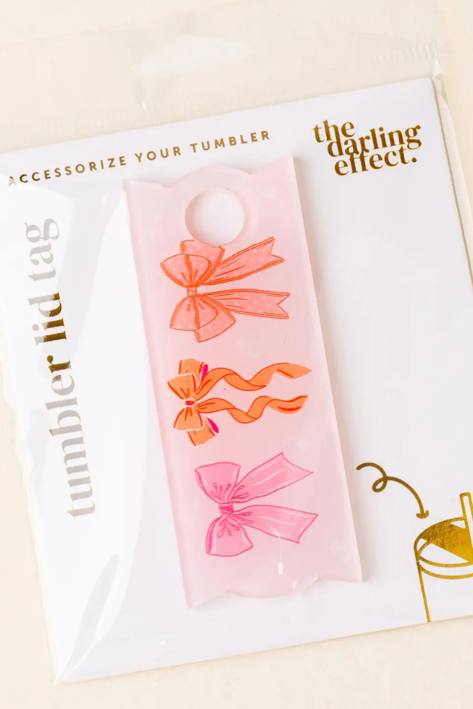 Tumbler Lid Tag - Blushing Bows