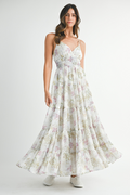 Up And Away Maxi Dress - Green Floral