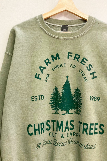 Farm Fresh Xmas Trees Sweatshirt - Green