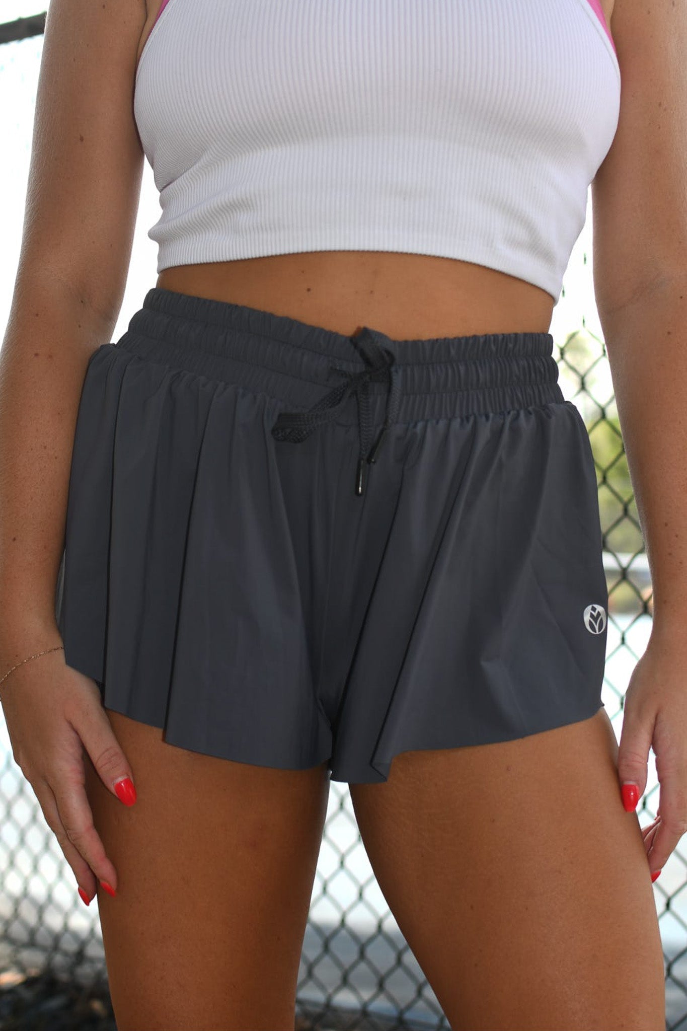 TooLooLah Flutter Away Butterfly Shorts - Grey