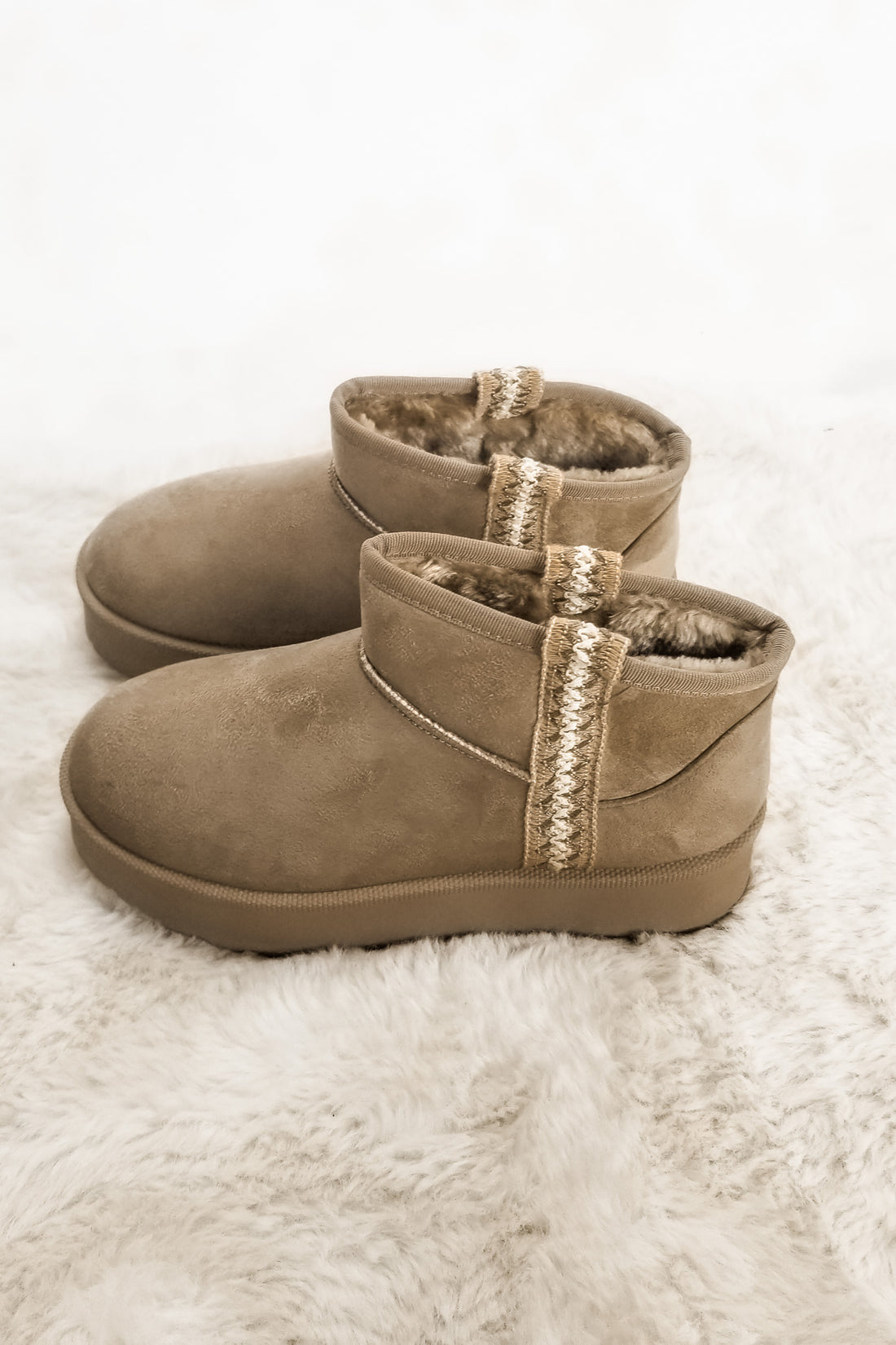 Fireside Nights Platform Booties - Taupe