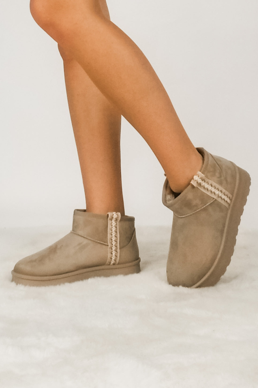 Fireside Nights Platform Booties - Taupe