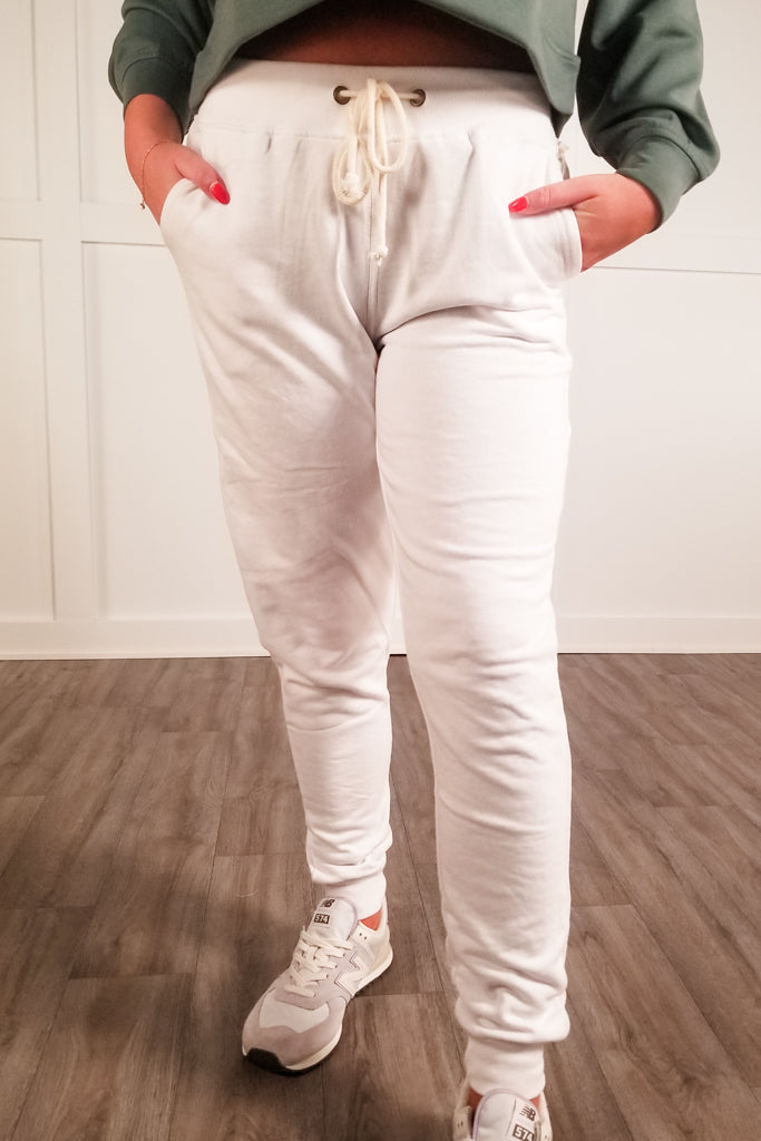 Playful Delight Relax Fit Joggers -  White