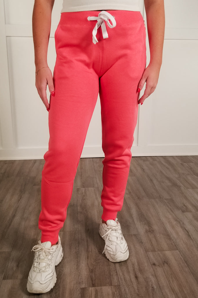 Lovely Muse Fleece Joggers - Pink Punch