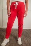 Lovely Muse Fleece Joggers - Tomato