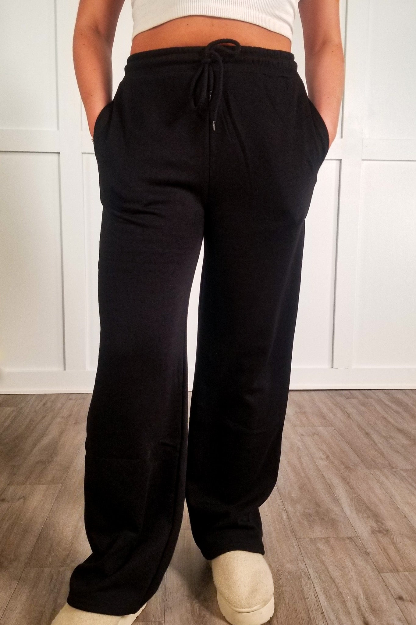 Keep A Secret Straight Leg Joggers - Black