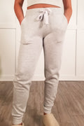 Lovely Muse Fleece Joggers - Ice Grey