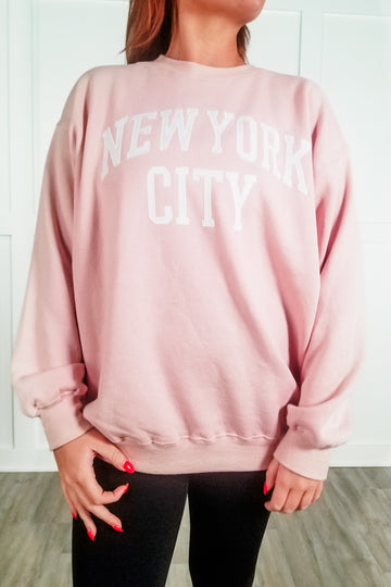 New York City Fleece Sweatshirt - Pink