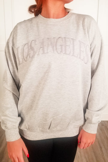 Bundled in Los Angeles Sweatshirt - Ice Grey