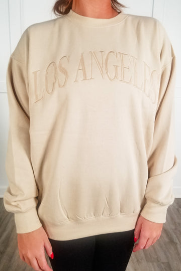 Bundled In Los Angeles Sweatshirt - Cream