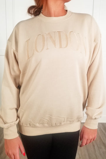 Oversized London Fleece Sweatshirt - Cream