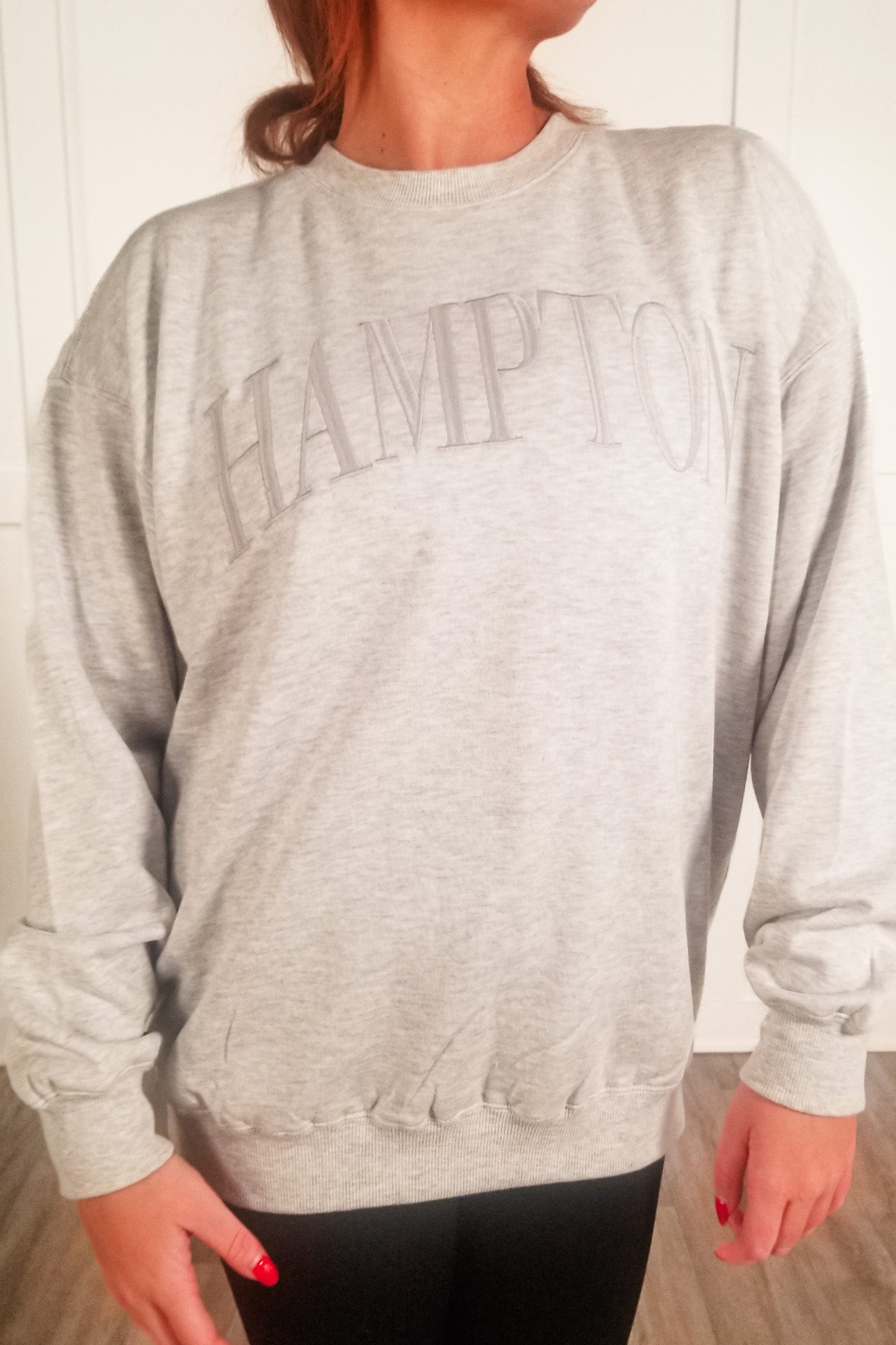 Hampton Embroidered Sweatshirt - Ice Grey